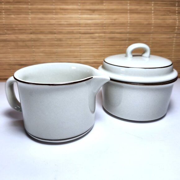 Arabia Fennica Cream and Sugar Set Stoneware Covered Sugar Bowl Mid Century - Picture 1 of 11